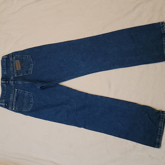Wrangler Denim - Wrangler pants jeans dark demin fade straight leg cotton pants sz 27 x 31
